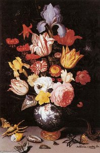 Flower Still-life With Shell And Insects — Balthasar Van Der Ast, Dutch Golden Age