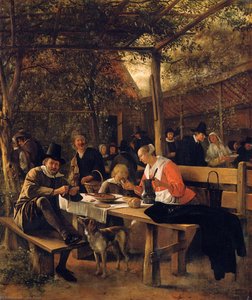 The Garden Outside An Inn — Jan Havickszoon Steen, Baroque