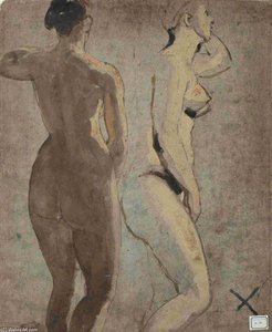 Two Standing Female Nudes — William Etty