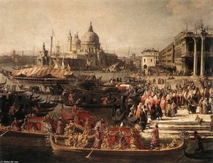 Arrival Of The French Ambassador In Venice (detail) — Canaletto, Baroque Painting
