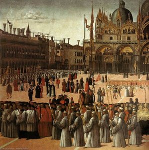 Procession In Piazza San Marco (detail) — Gentile Bellini, Renaissance