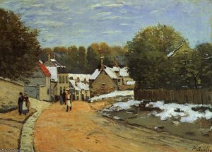 Early Snow At Louveciennes - Oil On Canvas - — Alfred Sisley