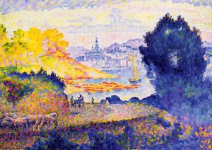 View Of Menton — Henri Edmond Cross, Post-impressionism