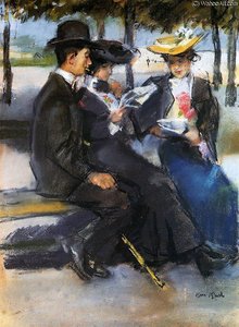 In The Bois De Boulogne Sun — Isaac Lazarus Israels