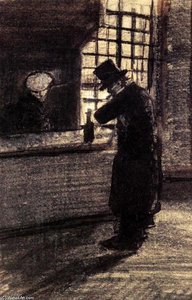 Man In A Village Inn — Vincent Willem Van Gogh, Impressionistic Realism