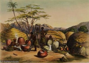 Women Making Beer — George French Angas