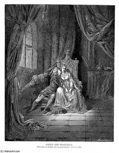 Paolo And Francesca — Paul Gustave Doré, Romantic Engraving