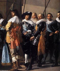 The Meagre Company (detail) — Frans Hals I, Baroque Portraiture