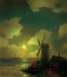 Windmill On The Sea Coast — Ivan Konstantinovich Aivazovsky, Romanticism