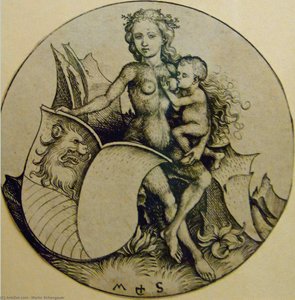 Wild woman with shield