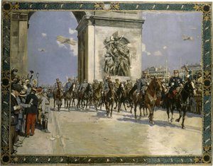The Victory Procession, in front of the Arc de Triomphe, July 14, 1919