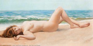 Nu Sur La Plage — R.b.a John William Godward