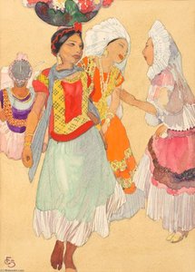 Women In Regional Costume, Tehuanas — Carl Folke Sahlin