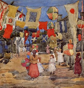 Fiesta Venice S. Pietro In Volta (also Known As The Day Before The Fiesta, St. Pietro In Volte) — Maurice Brazil Prendergast, Impressionistic Color Studies