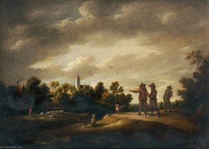 Landscape With Figures (copy After David Teniers Ii) — Thomas Robson
