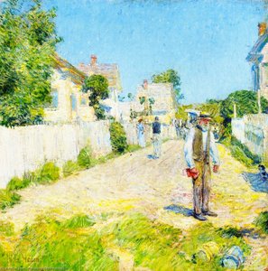 Street In Gloucester — Frederick Childe Hassam, American Impressionism
