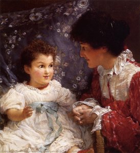 Mrs. George Lewis And Her Daughter Elizabeth — Lourens Alma Tadema, Baroque