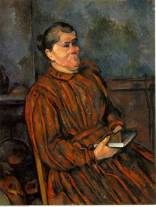 Woman In Red-striped Dress,1892-96, Barnes Foundatio — Paul Cézanne, Post-impressionism