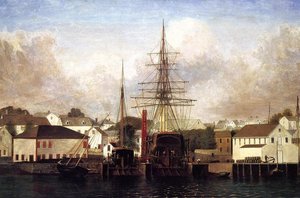 Three-master On The Gloucester Railway — Fitz Henry Lane