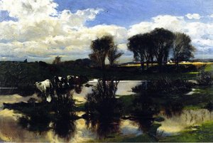Reflections, Michigan Landscape — Mathias Joseph Alten, Impressionism