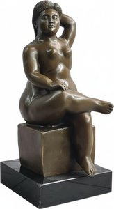 Serene Bronze Figure: Modern Contemplation Sculpture, Modern Art Hand-cast Using The Lost-wax Method, E