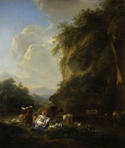 Landscape With Nymphs And Satyrs — Nicolaes Pietersz Berchem, Dutch Golden Age