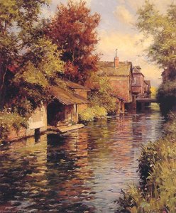 Sunny Afternoon On The Canal — Louis Aston Knight