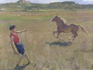 Schooling The Pony — Sir John Lavery