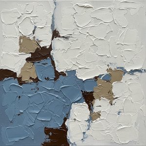 Fragmented Echoes In Slate And Umber: A Monumental Study Of Organic Texture — David Moreau, Contemporary Abstract