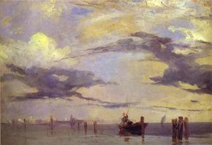 View Of The Lagoon Near Venice — Richard Parkes Bonington