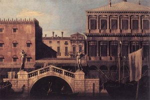 Capriccio: The Ponte Della Pescaria And Buildings On The Quay — Canaletto