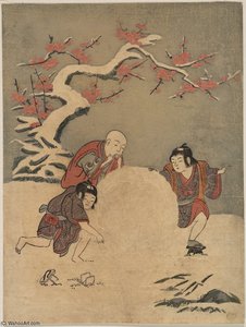 The Snow Ball — Suzuki Harunobu