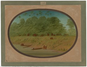 A Small Village - Payaguas Indians — George Catlin