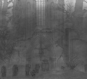 Abbey Among Oak Trees, Infrared Image — Caspar David Friedrich, Romanticism