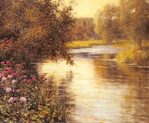 Spring Blossoms Along A Meandering River — Louis Aston Knight