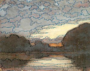 Patterned Lake, Sky And Trees — Sidney Herbert Sime