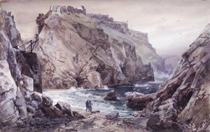 Seascape With Two Figures. Tintagel, Cornwall, England — William Trost Richards