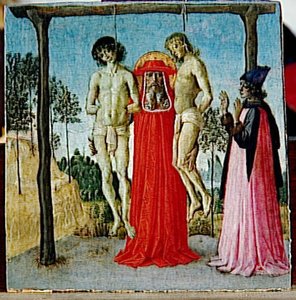 Saint Jerome Soutenant Deux Jeunes Pendus — Vannucci Pietro (le Perugin), Early Renaissance