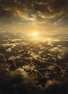 Luminous Synapse: The Golden Pulse Of An Emergent World — Isabelle Perrin