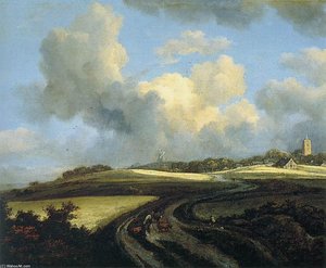 Road Through Corn Fields Near The Zuider Zee — Jacob Isaackszoon Van Ruisdael