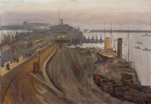 Twilight, The Naval Base, Granton — Sir John Lavery