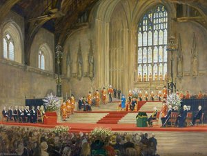 Her Majesty The Queen Addressing Both Houses Of Parliament On The Occasion Of Her Golden Jubilee, Westminster Hall — Julian Barrow
