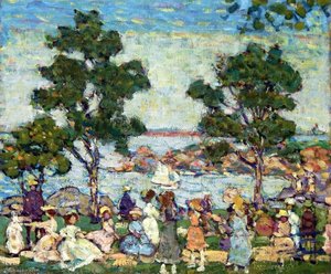 Landscape (park Scene — Maurice Brazil Prendergast, Impressionistic Landscape Painting