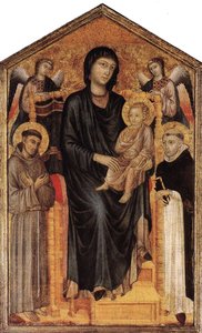 Madonna Enthroned mit dem Kind, St. Franziskus und St. Dominik sowie zwei Engel