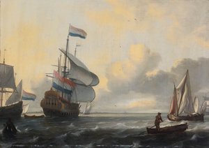 Ships In A Stiff Breeze — Ludolf Backhuysen I