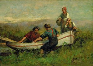 People Near Boat — Edward Mitchell Bannister