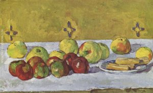 Stillleben Mit Äpfeln Und Keksen — Paul Cézanne, Postimpressionismus