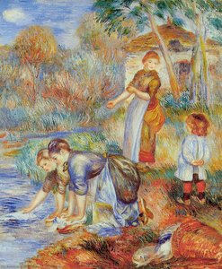 The Washer-women — Pierre-auguste Renoir, Impressionism