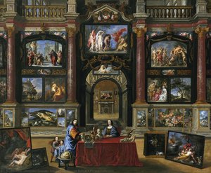 Interior With Figures Before A Picture Collection