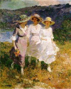 Walking In The Hills — Edward Henry Potthast, Impressionism